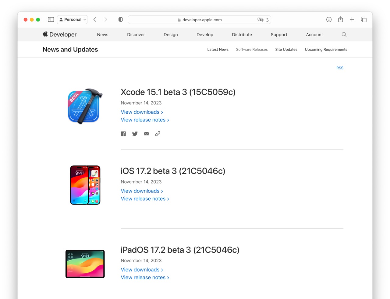macOS Sonoma 14.2/iOS 17.2 Beta 3