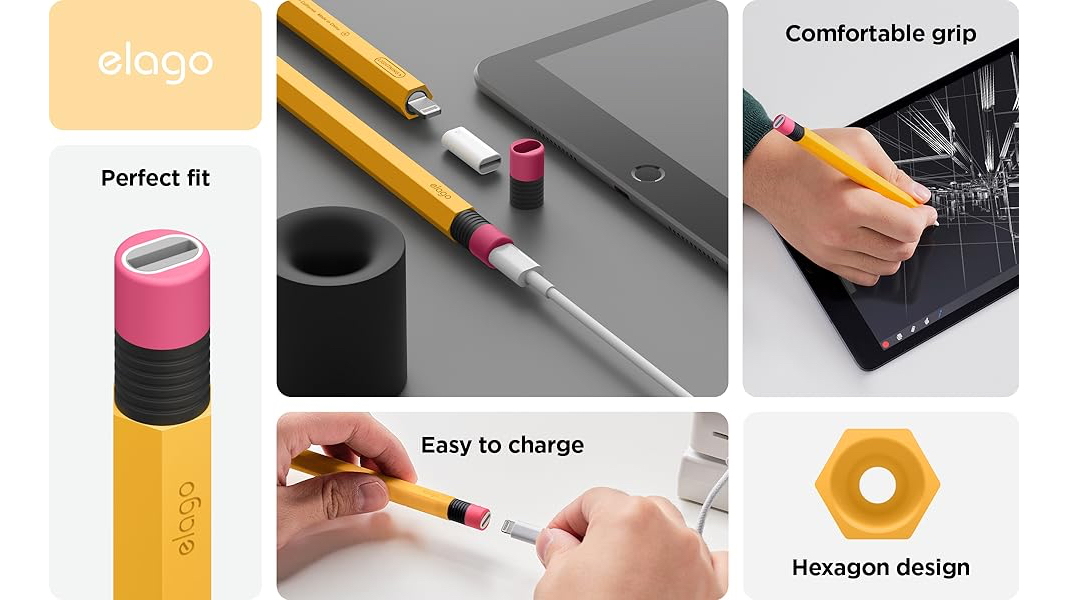 elago Classic Pencil Case for Apple Pencil 1st Gen and Lightning adapter