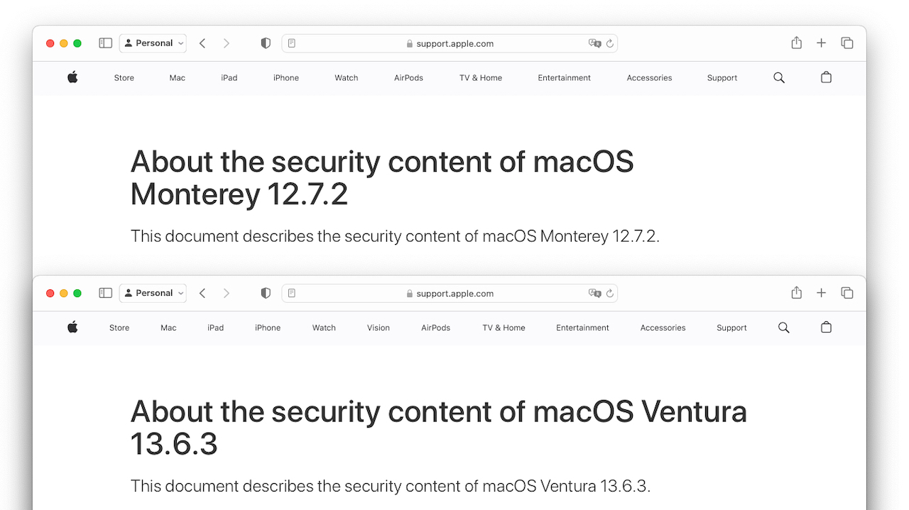 macOS 12 7 2 Monterey release note