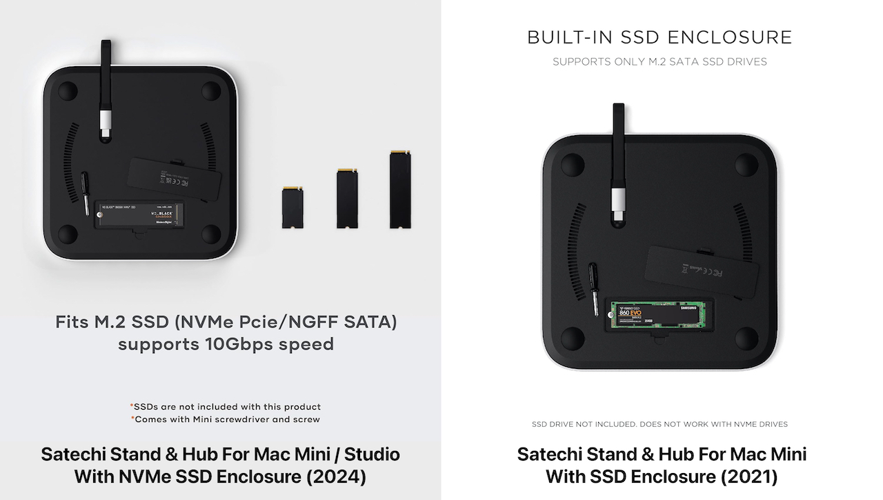 Satechi USB-C スタンドハブ NVMe/SATA SSDスロット