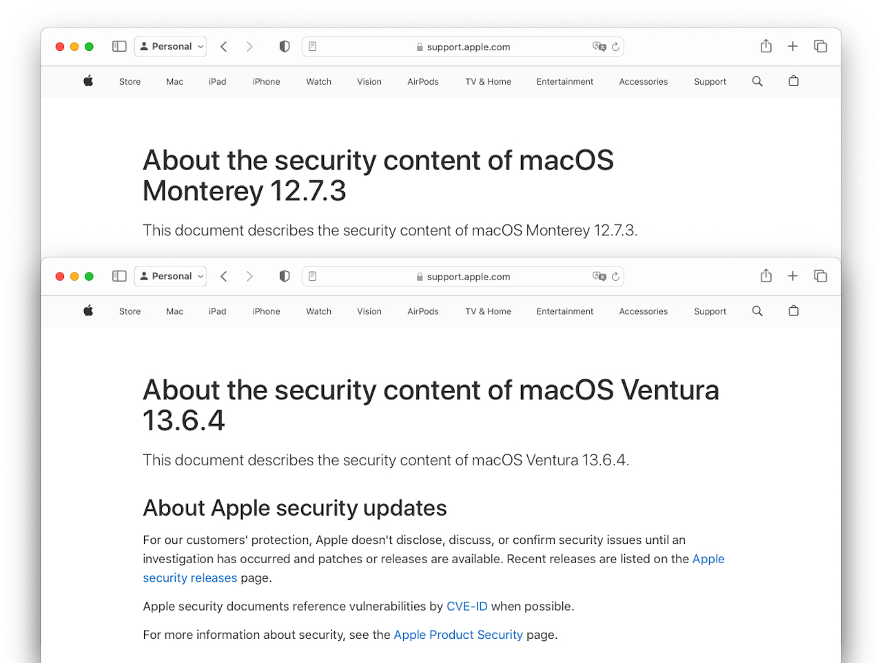 About the security content of macOS Ventura 13.6.4