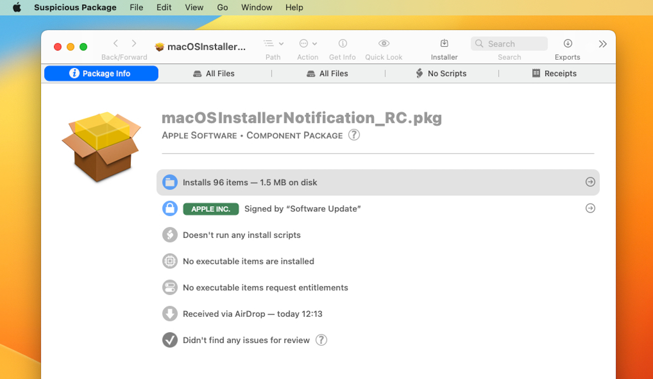 macOS 14 Sonoma Installer Notification