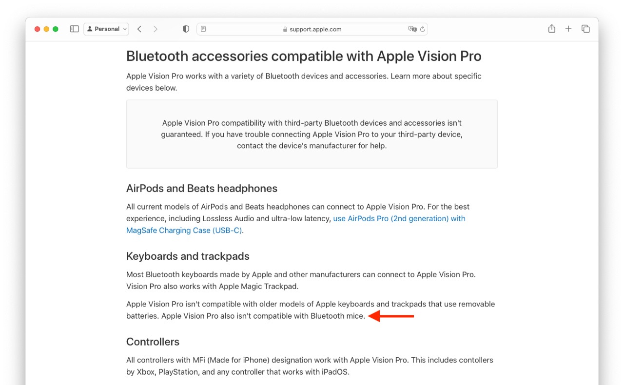 Use Bluetooth accessories with your Apple Vision Pro