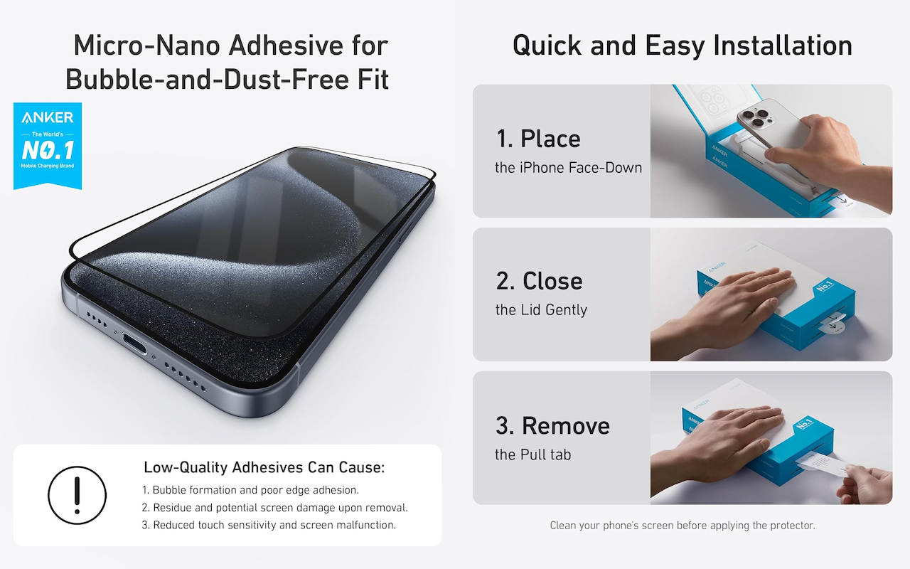 Anker Dust-Proof Screen Protector