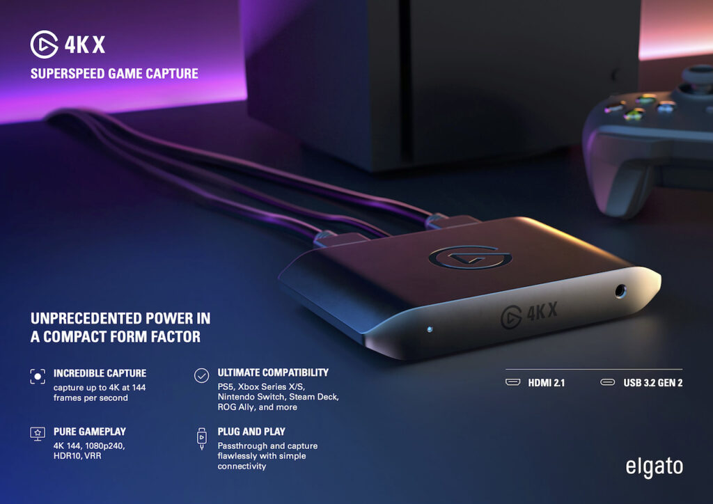 最高4K144fpsでの録画とパススルーを実現し、MacやWindows PCに加えUSBC搭載のiPadにも対応したUSBキャプチャボード