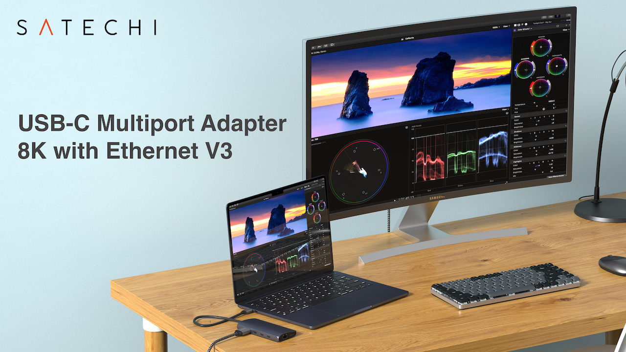 Satechi USB-C Multiport Adapter 8K with Ethernet V3