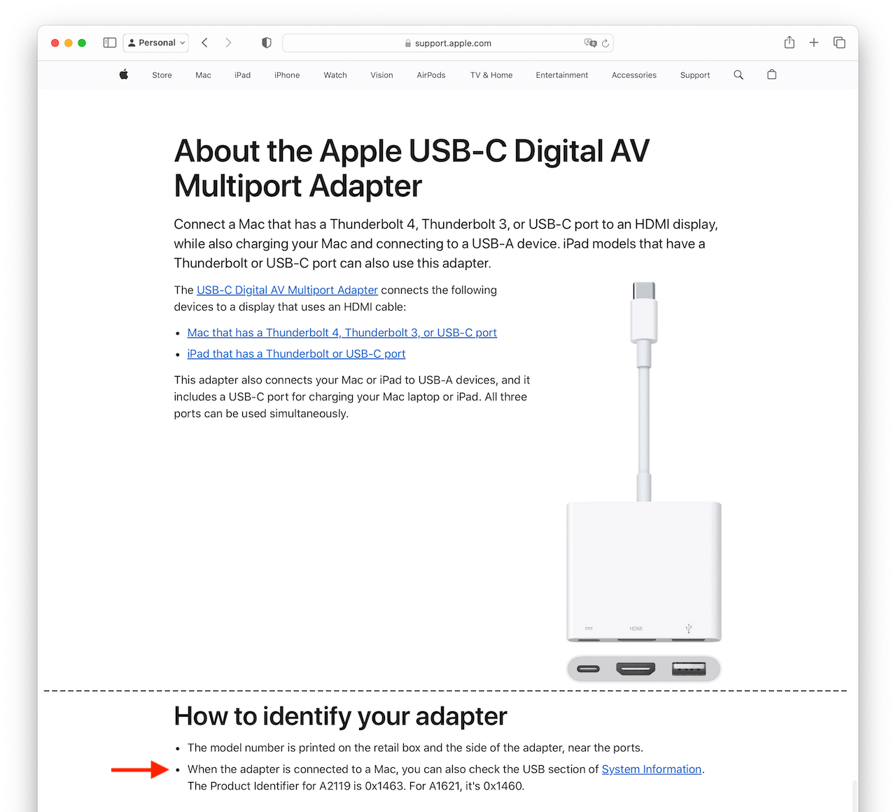 About the Apple USB-C Digital AV Multiport Adapter A1621 and A2119