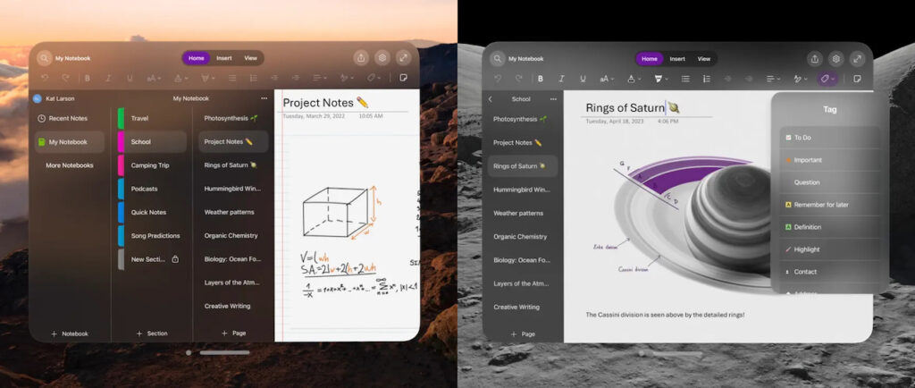 Microsoftのノートアプリ「OneNote」がVision Proに対応し、macOS 14 Sonomaでメールアプリ「Outlook ...