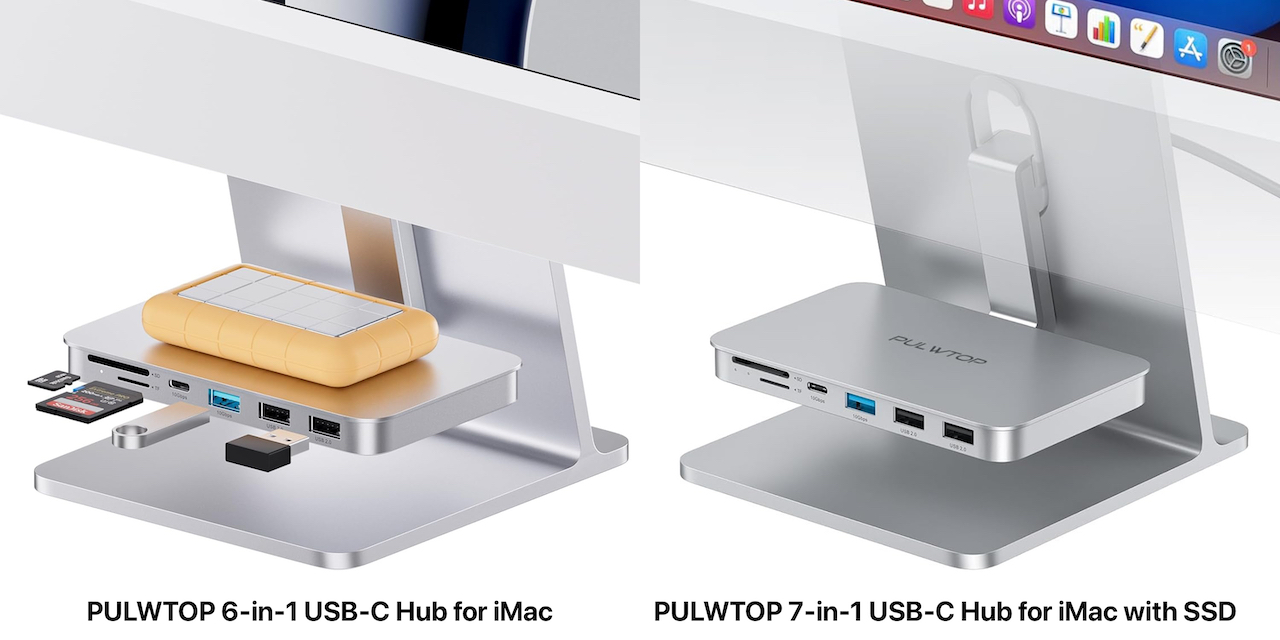 PULWTOP 7-in-1 USB-C Hub for iMac with SSD Case