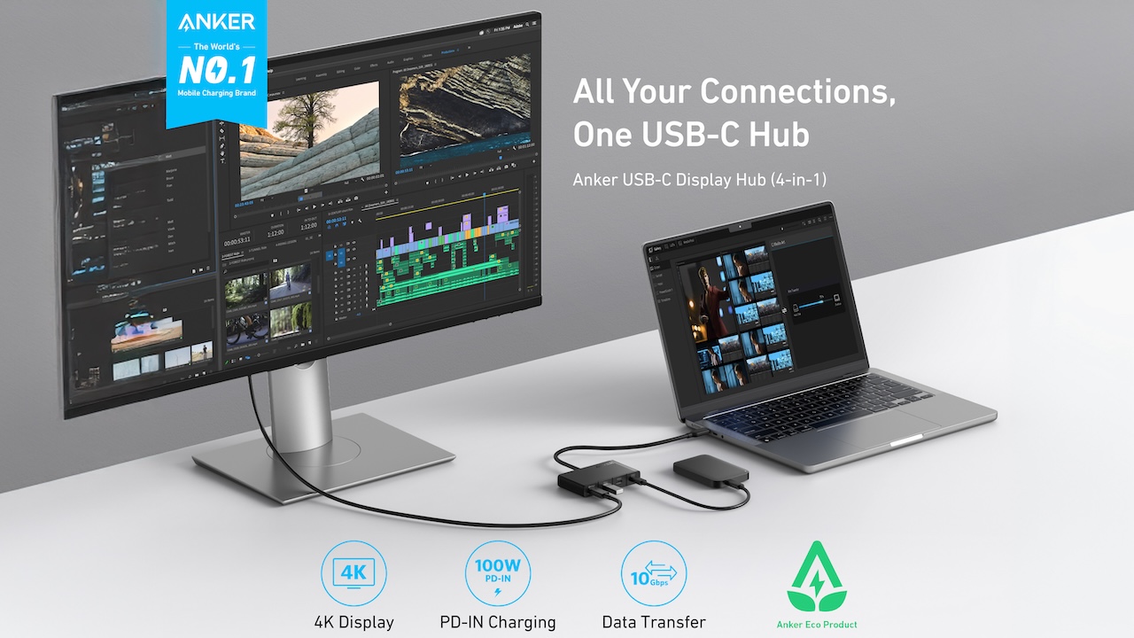 Anker USB-C Display Hub (4-in-1, 10Gbps)