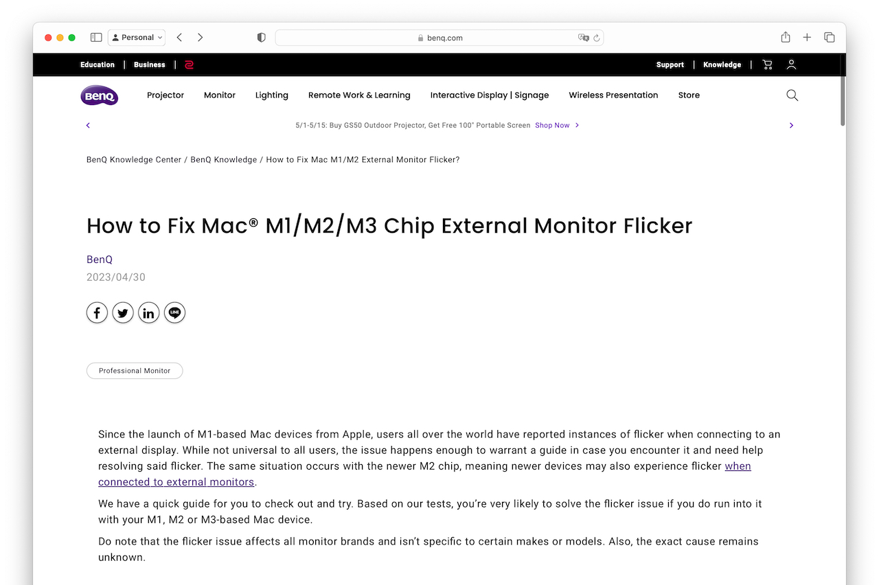 How to Fix Mac® M1/M2/M3 Chip External Monitor Flicker