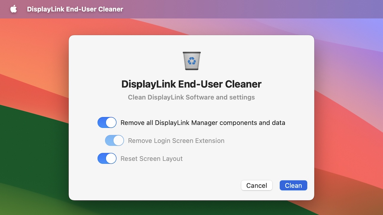 DisplayLink macOS Installation Cleaner