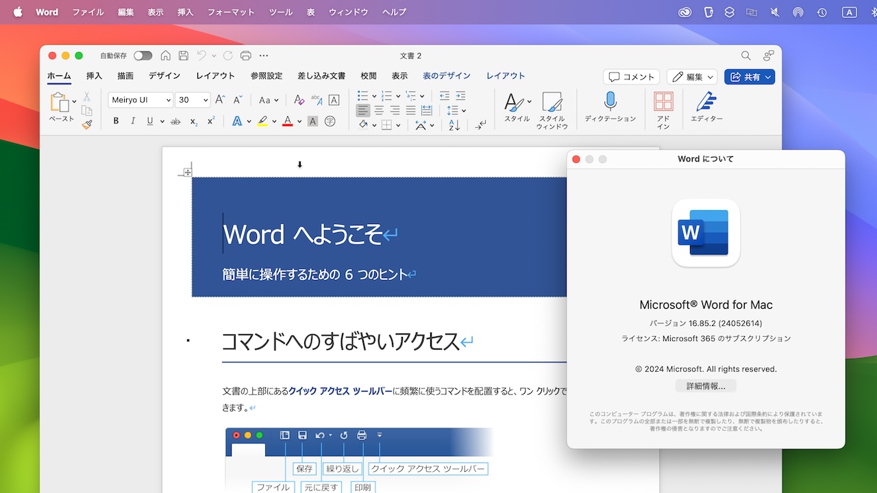 Microsoft Word v16.85.2 Hotfix