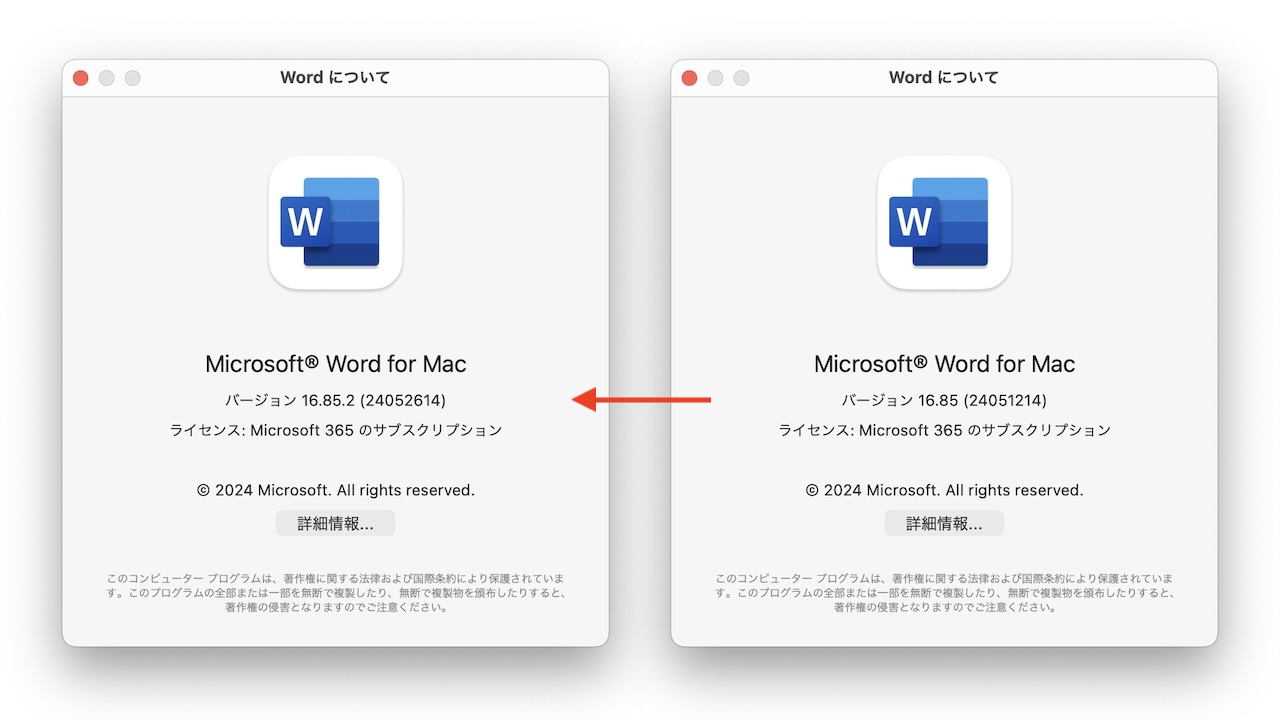 Microsoft Word v16.85.2 Hotfix