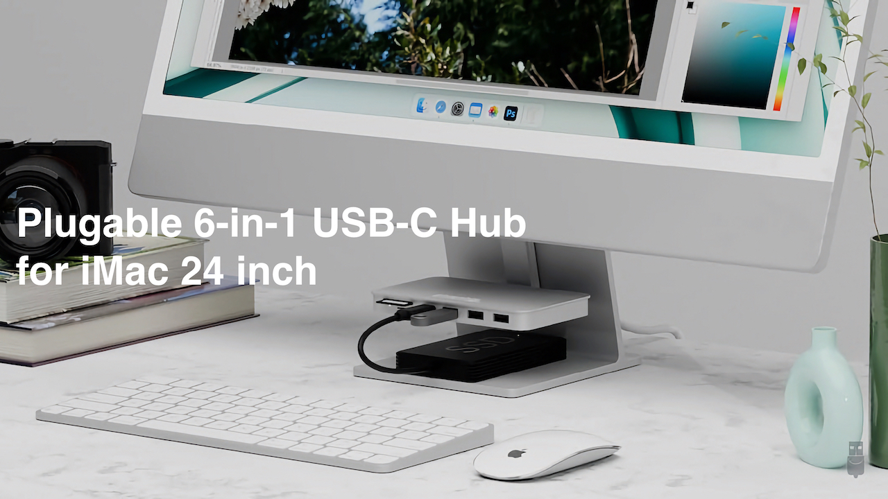 Plugable 6-in-1 USB C Hub for iMac 24 Inch AD-6IN1 Hero