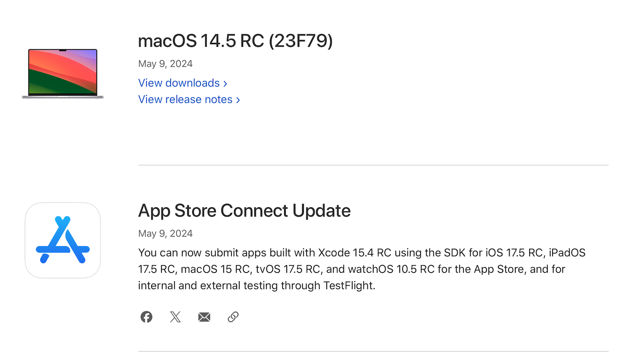 macOS 14.5 RC (23F79) May 9, 2024