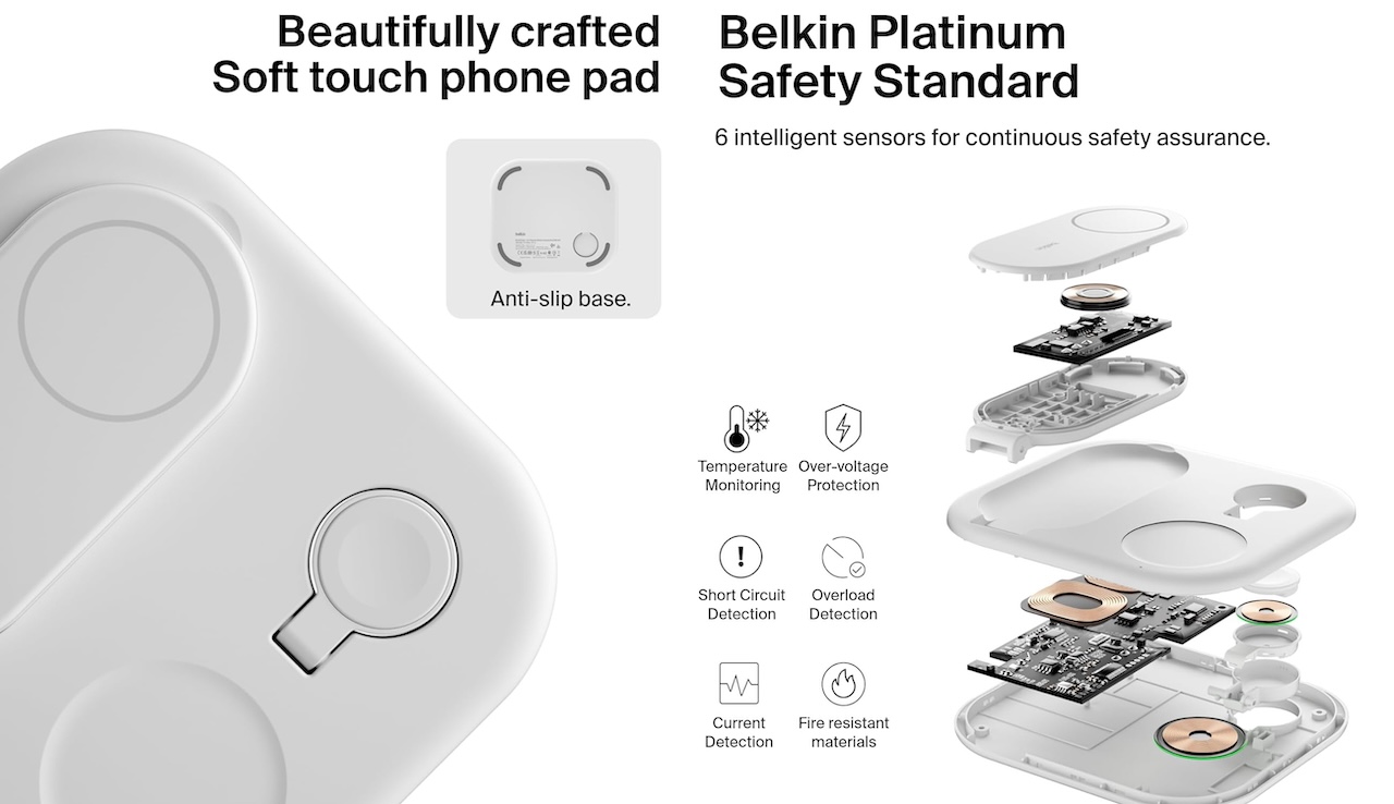 Belkin BoostCharge 3-in-1 Magnetic Foldable Charger with Qi2 15W