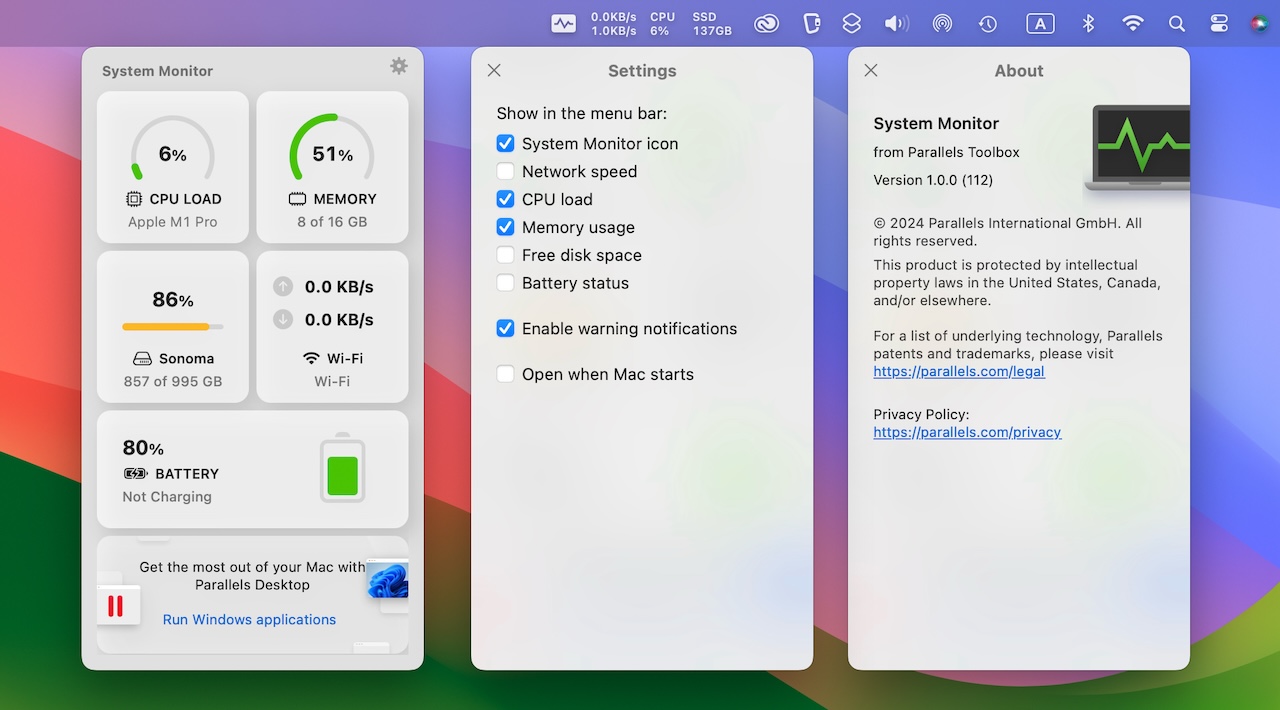 Parallels System Monitor