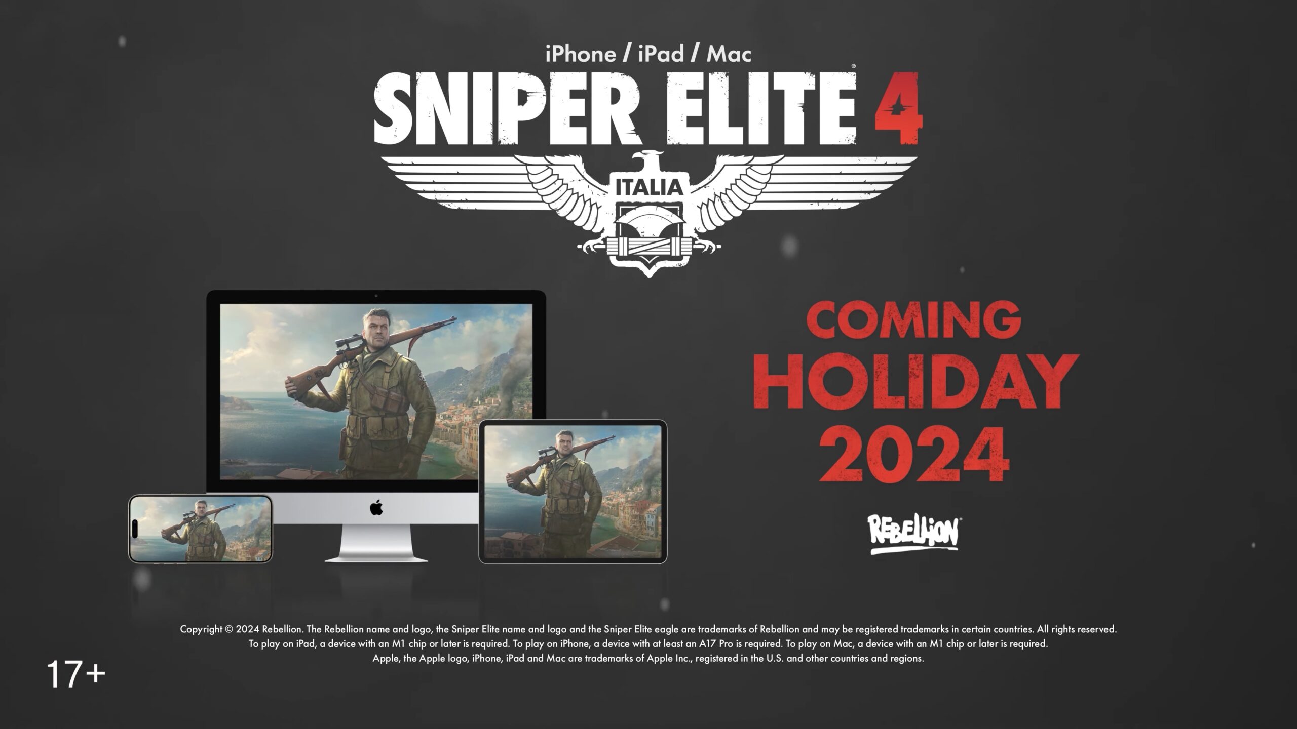 Sniper Elite 4 for iPhone iPad and Mac coming holiday 2024