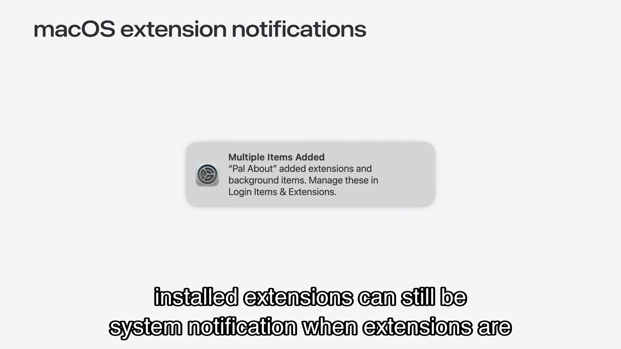 macOS extension notifications