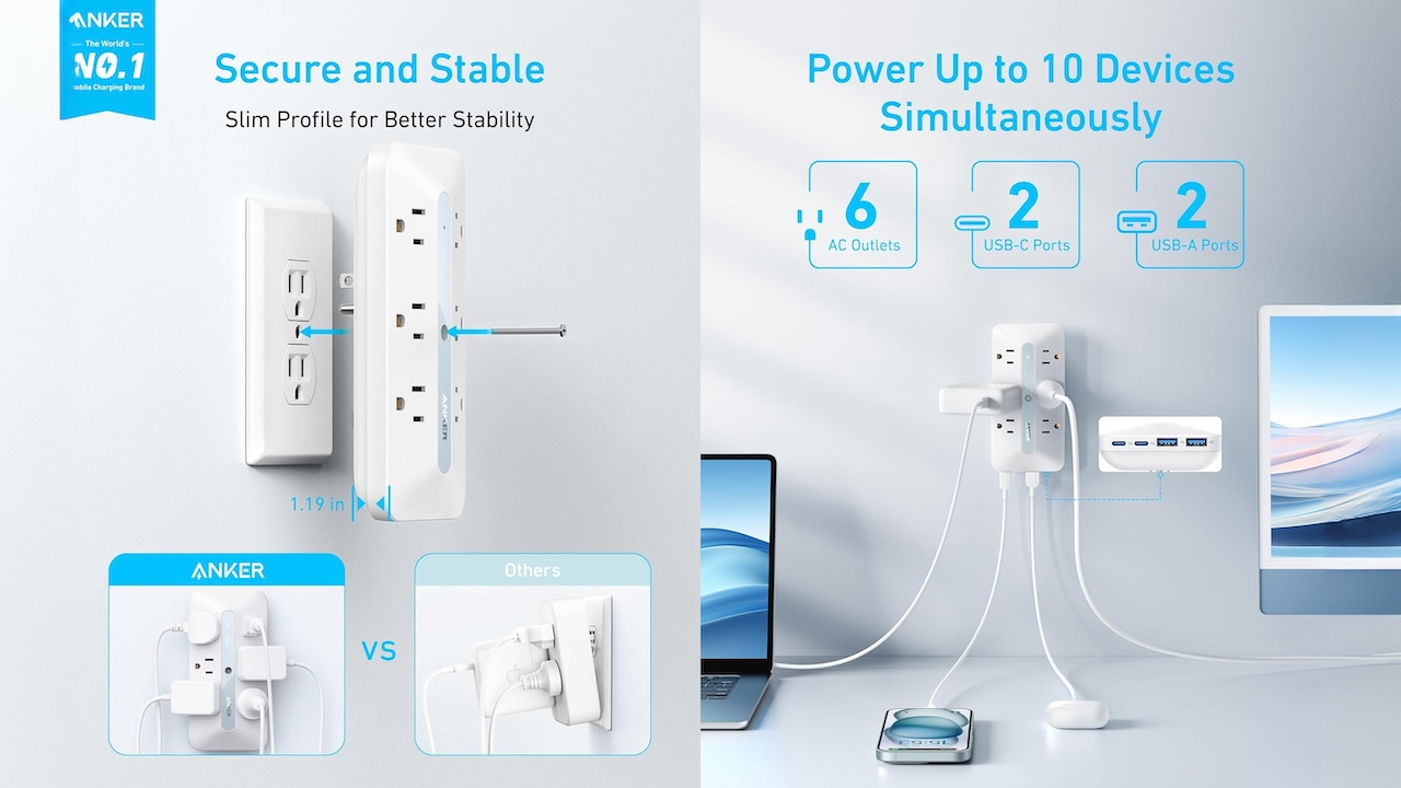 Anker Outlet Extender (10-in-1, 20W)