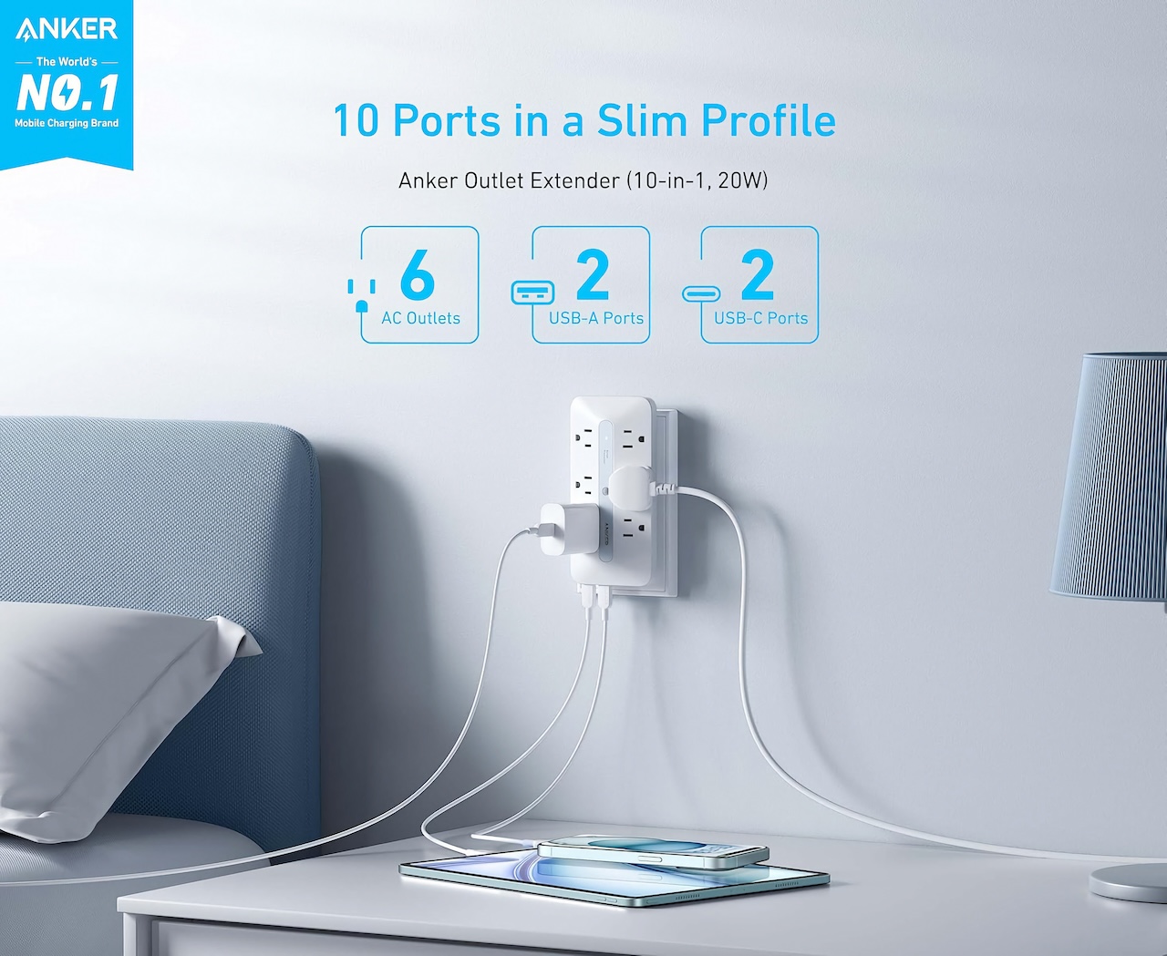 Anker Outlet Extender (10-in-1, 20W)