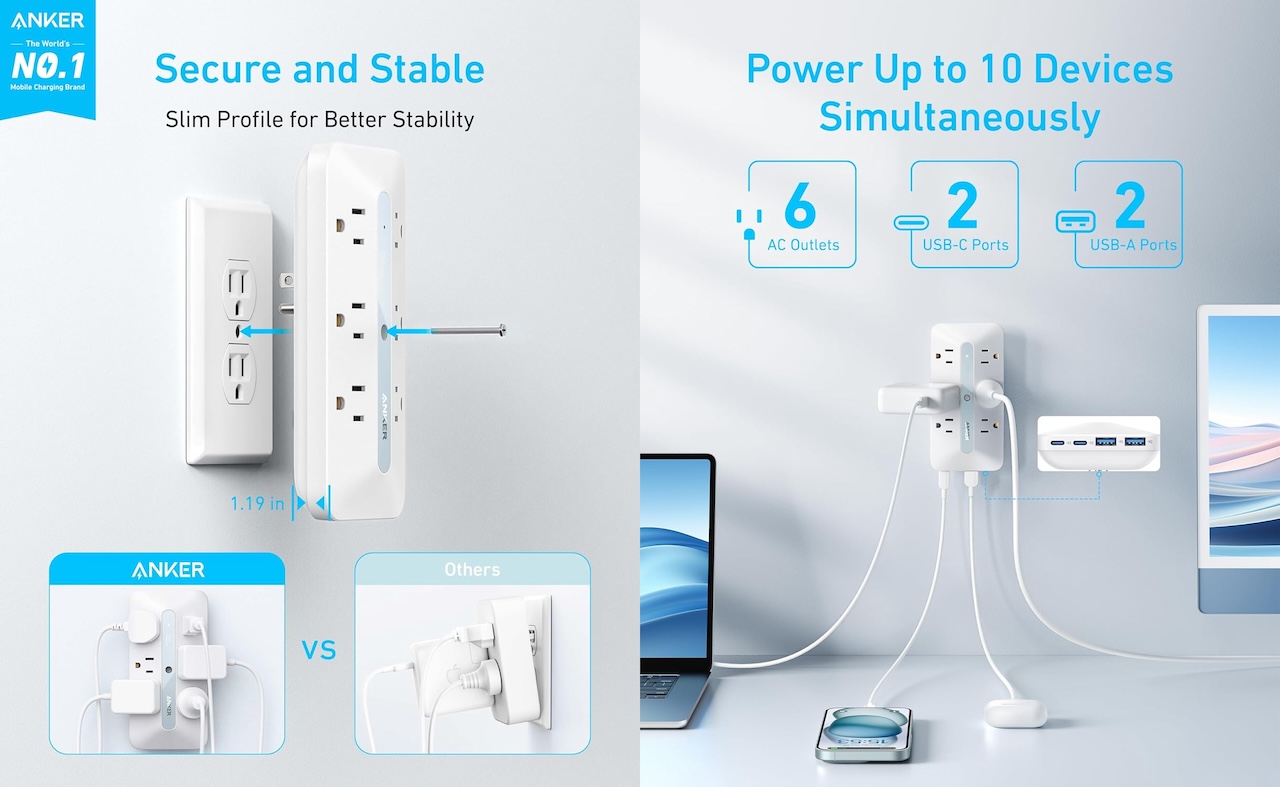 Anker Outlet Extender (10-in-1, 20W)