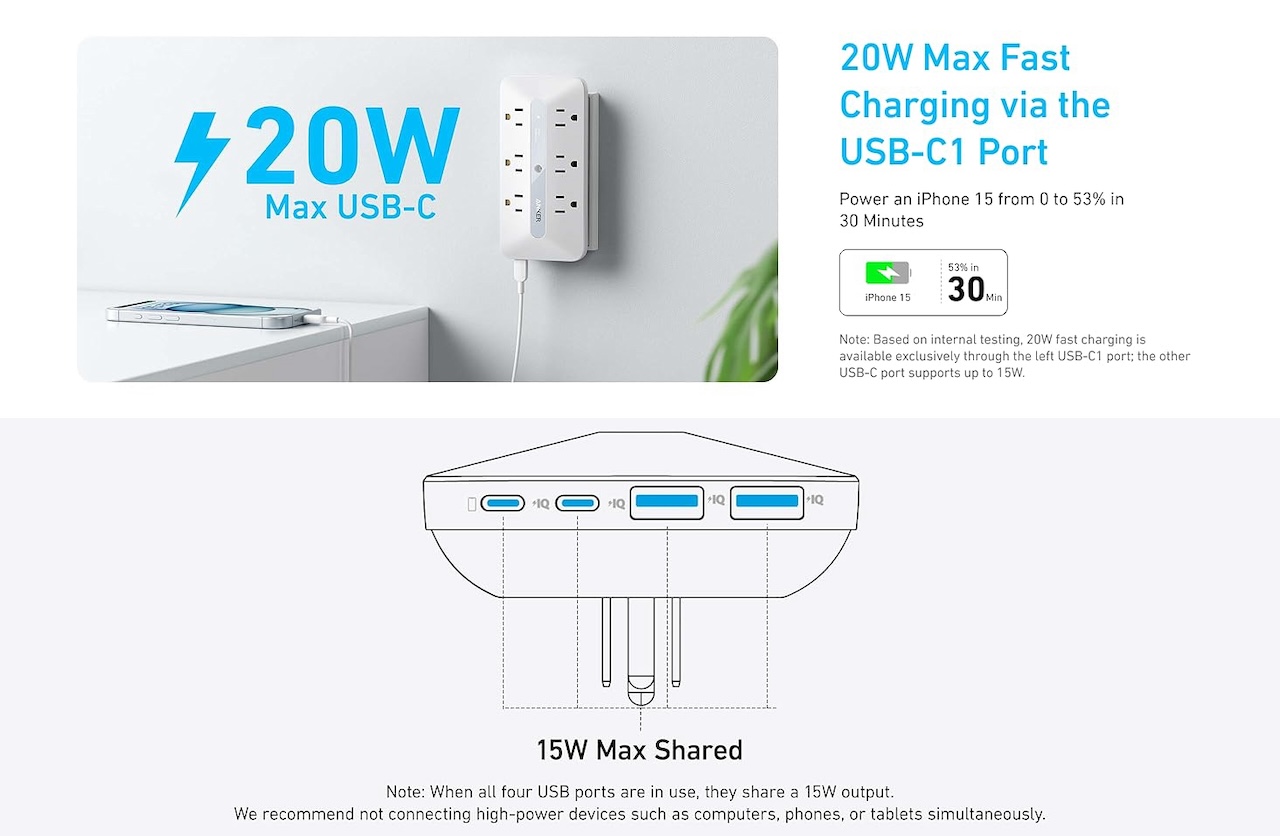 Anker Outlet Extender (10-in-1, 20W)