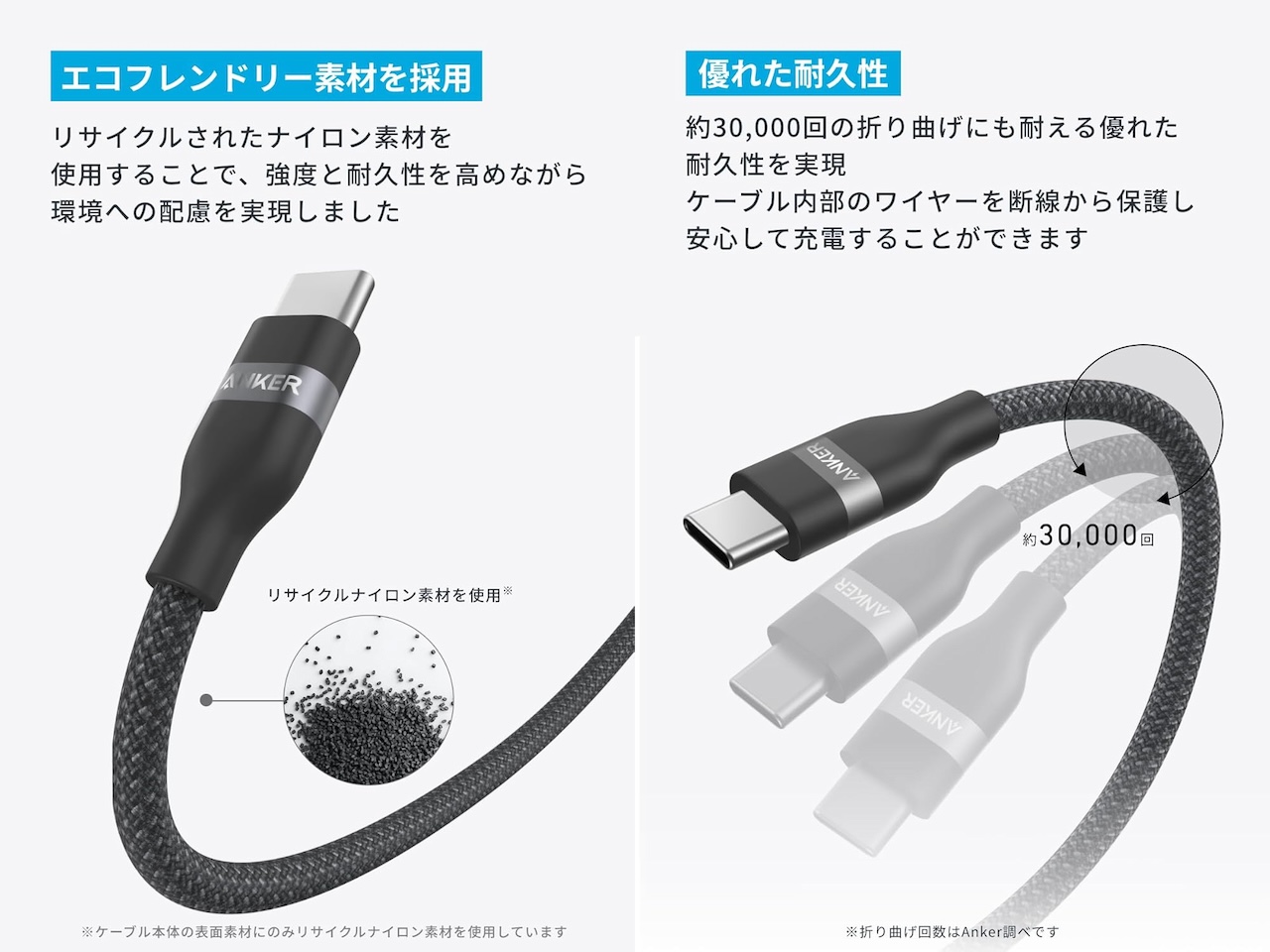 Anker USB-C & USB-C ケーブル (240W, 高耐久ナイロン)