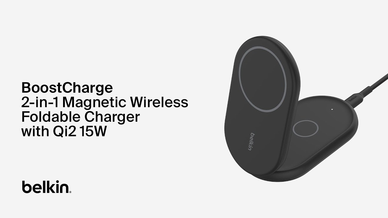 Belkin BoostCharge 2-in-1 Magnetic Foldable Wireless Charger with Qi2 15W