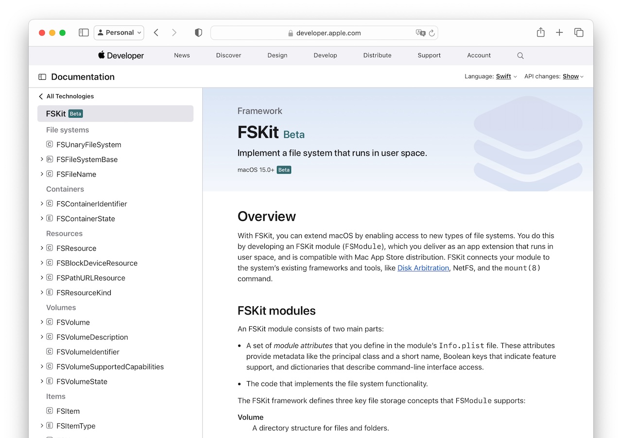 FSKit – Apple Developer Documentation