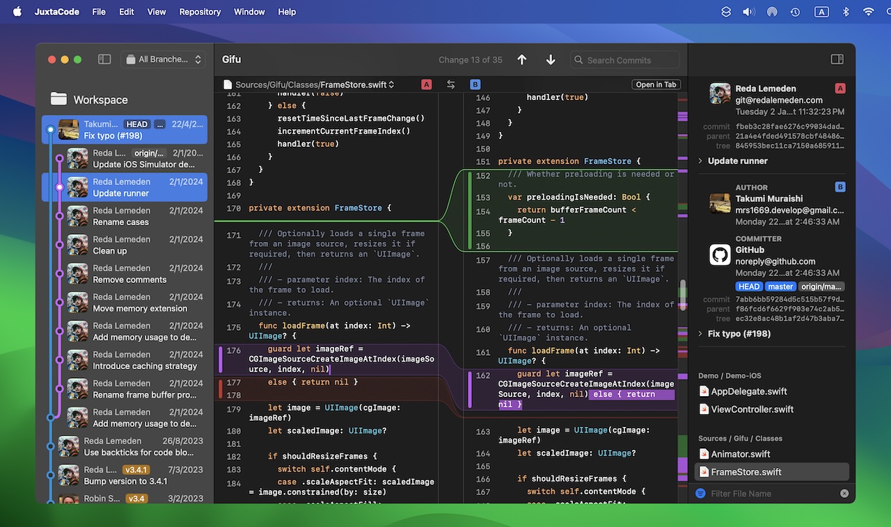 JuxtaCode for Mac Git