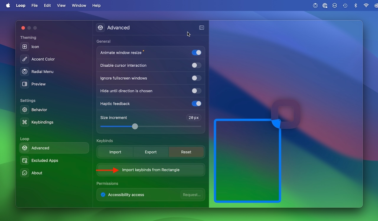 Loop v1.1  Import from Rectangle