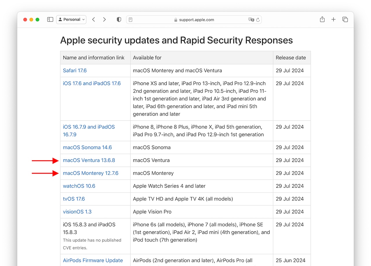 About the security content of macOS Ventura 13.6.8