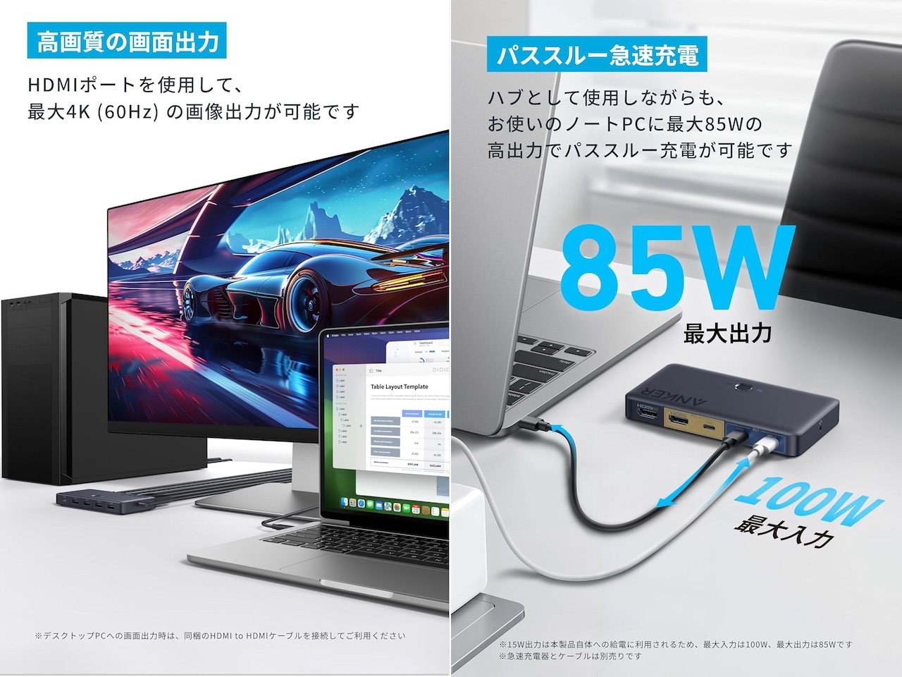 Anker KVM Switch (4K, For デスクトップPC & ノートPC )