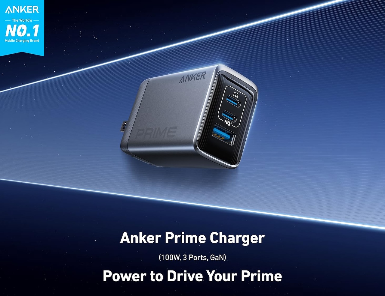 Anker Prime Charger (100W, 3 Ports, GaN)