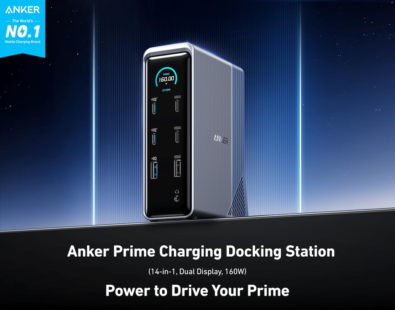 Anker Prime Charging Docking Station (14-in-1, Dual Display, 160W)