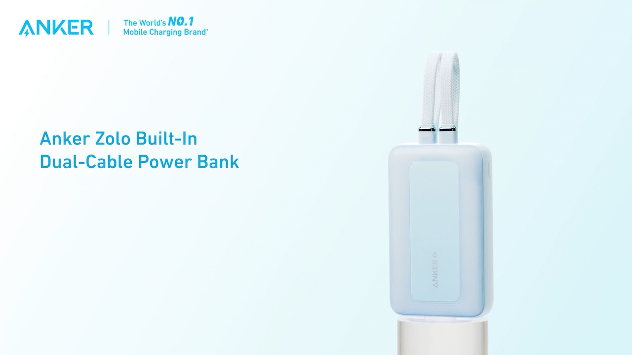 Anker Zolo Power Bank (20K, Built-In USB-C and Lightning Cable)