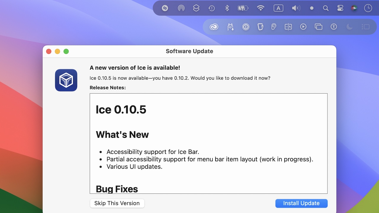 Ice Bar for Mac Accessibility update