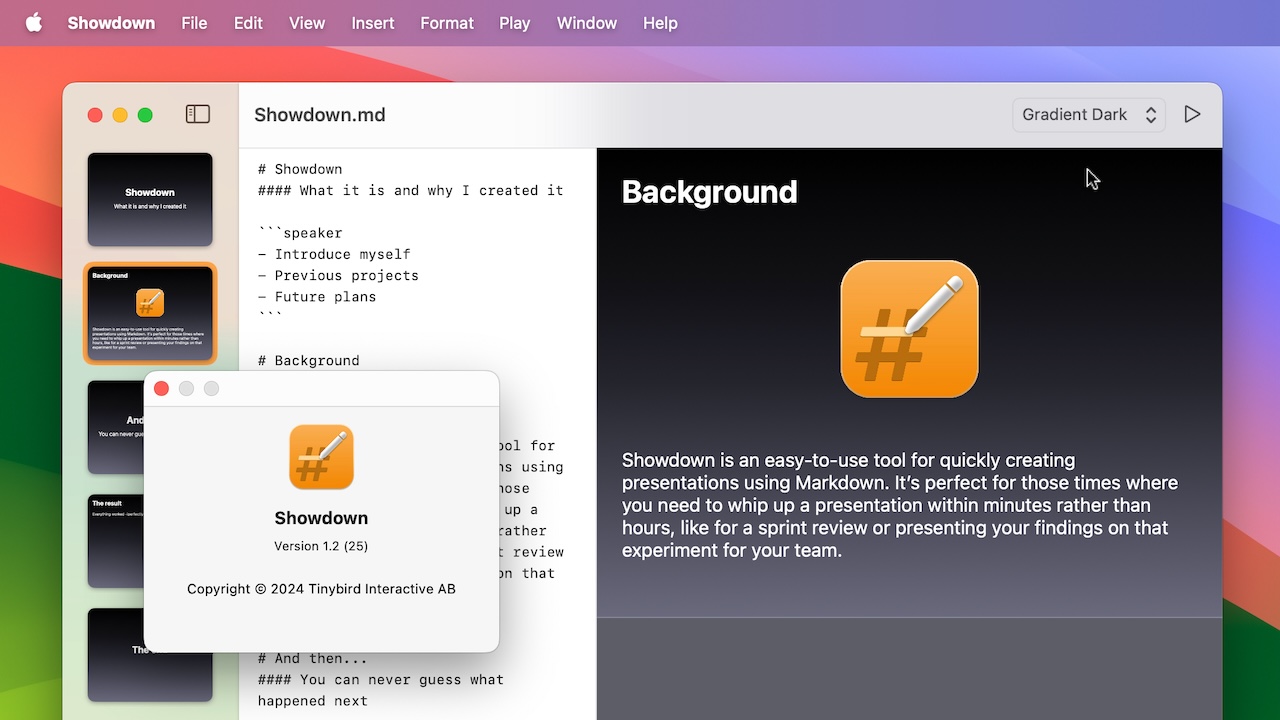 Showdown for Mac Markdown Keynote app