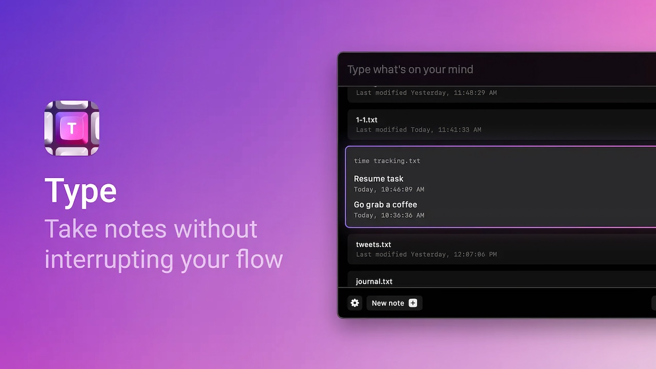 Quick Note Taking – Type
