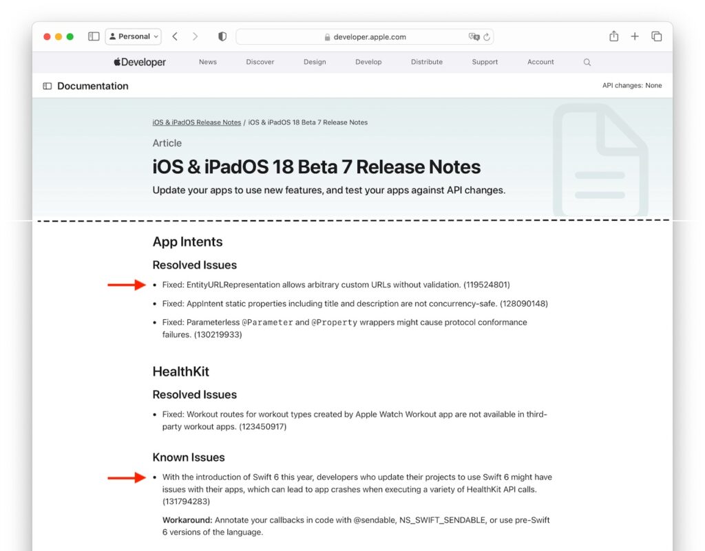 Apple、開発者向けに「iOS 18/iPadOS 18」や「visionOS 2」などのBeta 7と「Xcode 16」のBeta 6を公開。