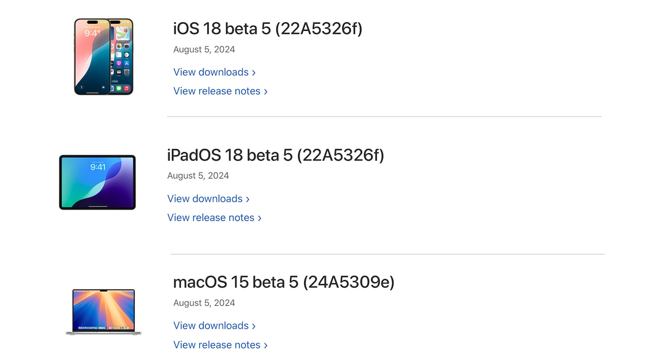 macOS 15 SequoiaとiOS 18のBeta 5