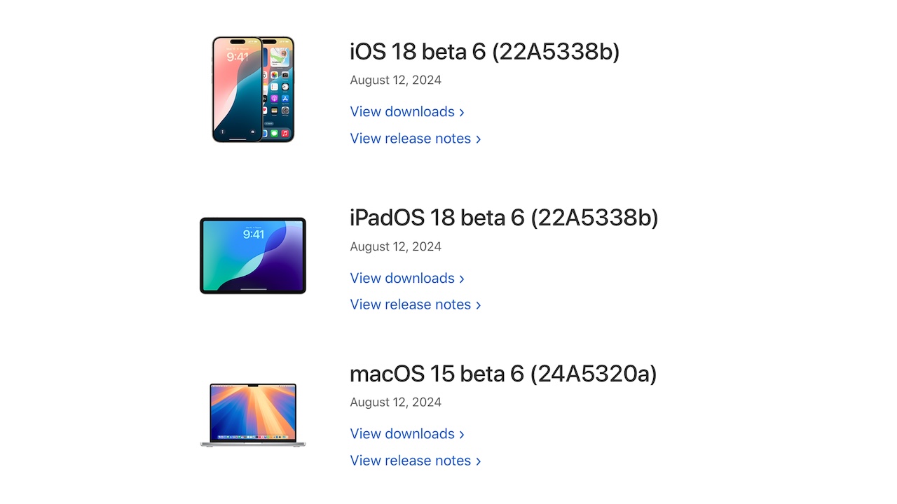 ​macOS Sequoia 15 とIOS 18のBeta 5 Release Notes