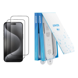 Anker Easy Fit ガラスフィルムキット (HD, for iPhone 15) 2枚セット