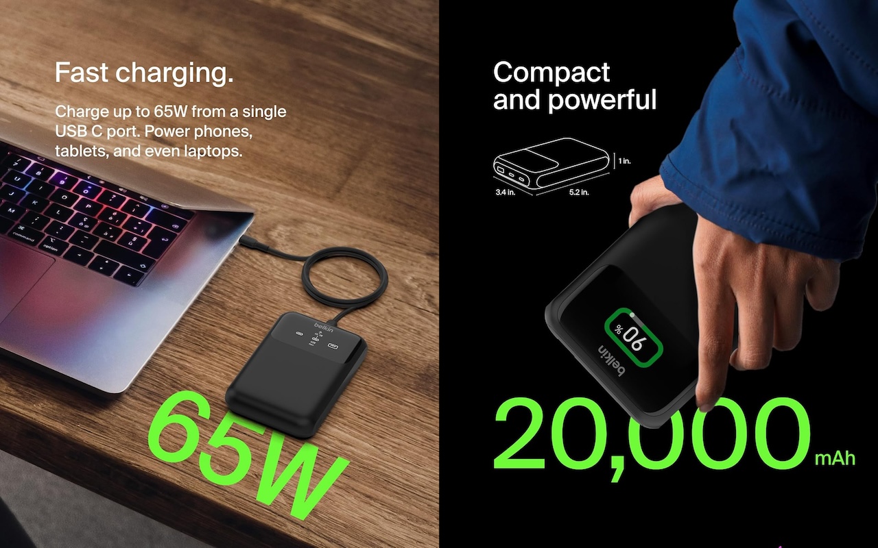 Belkin BoostCharge Pro 3-Port Laptop Power Bank 20K