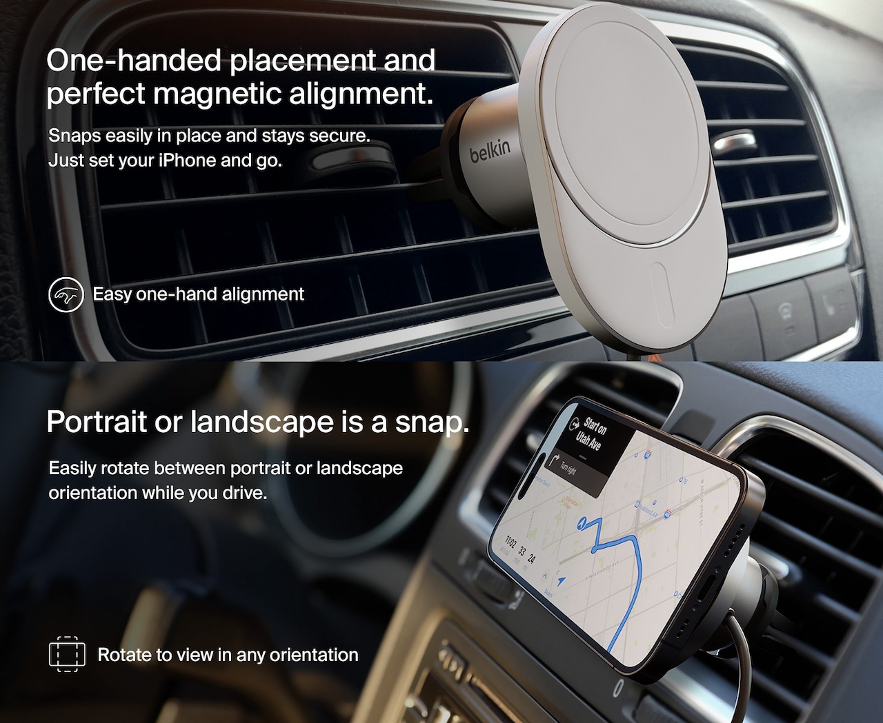 Belkin BoostCharge Pro Magnetic Wireless Car Charger with Qi2 15W