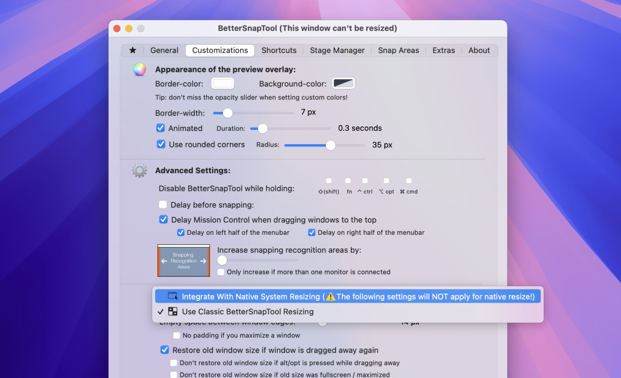 BetterSnapTool on macOS 15 Sequoia