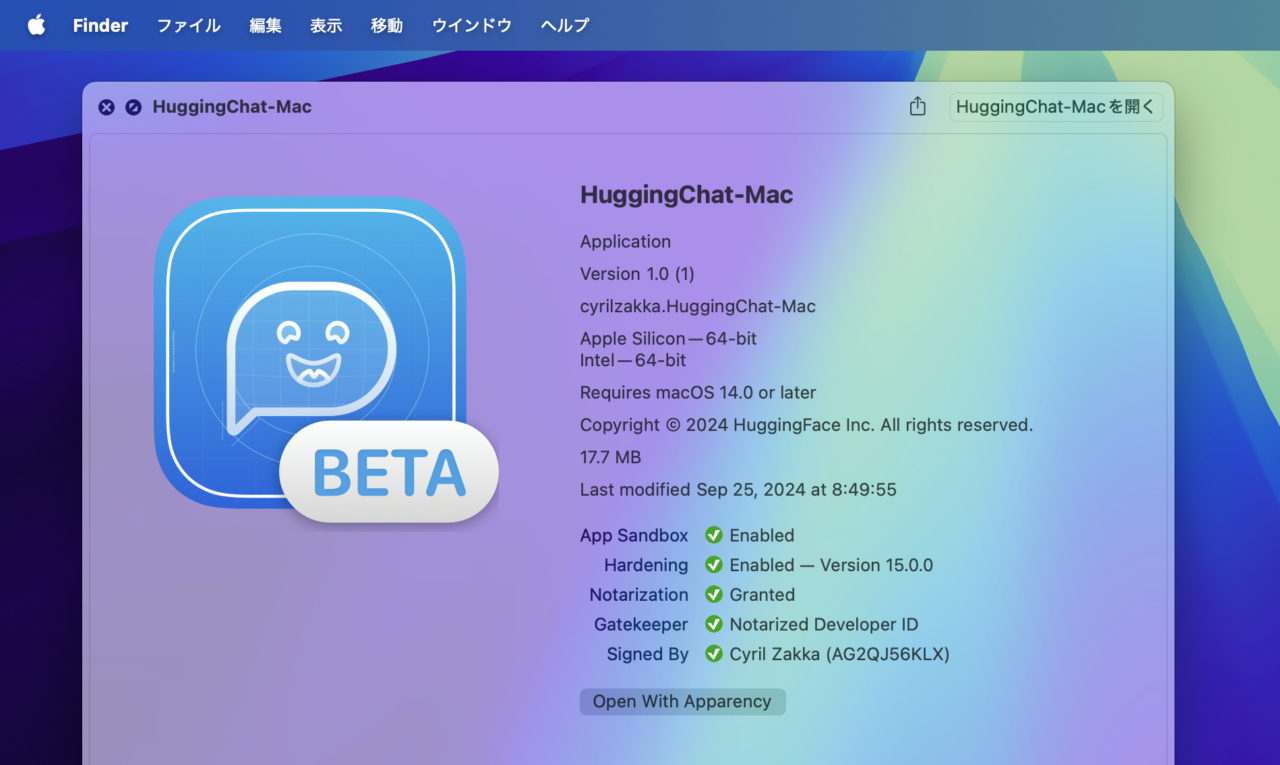 HuggingChat macOS