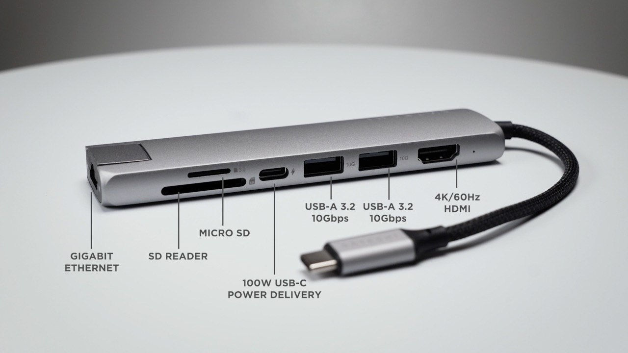 Satechi 7-in-1 USB-C Slim Multiport Adapter with Ethernet